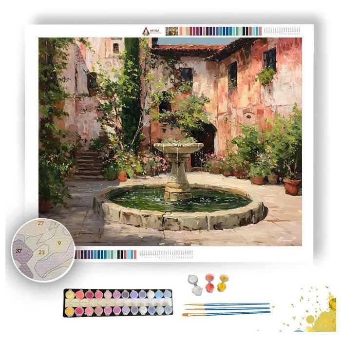 COURTYARD FOUNTAIN - Paint by Numbers Full Kit