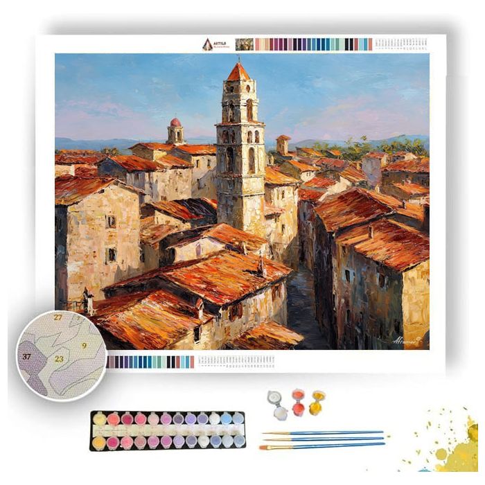 VILLAGE BELL TOWER - Paint by Numbers Full Kit