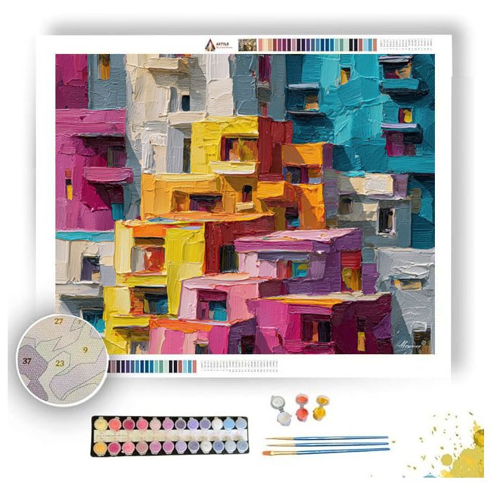 MAGENTA SKY STRUCTURE - Paint by Numbers Full Kit