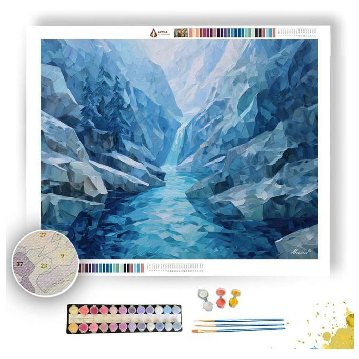 GLASS LIKE WATER FALL - Paint by Numbers Full Kit