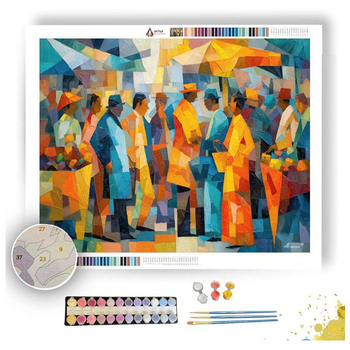 CUBIST MARKET DAY - Paint by Numbers Full Kit