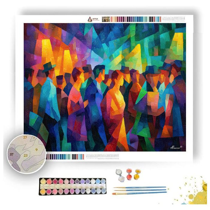 CUBIST NIGHT MARKET - Paint by Numbers Full Kit