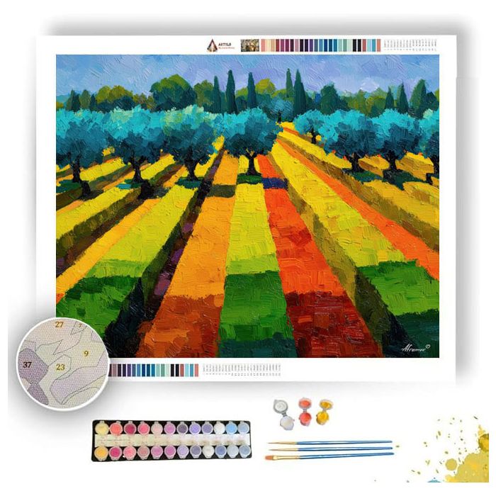 CUBIST ORCHARD GRID - Paint by Numbers Full Kit