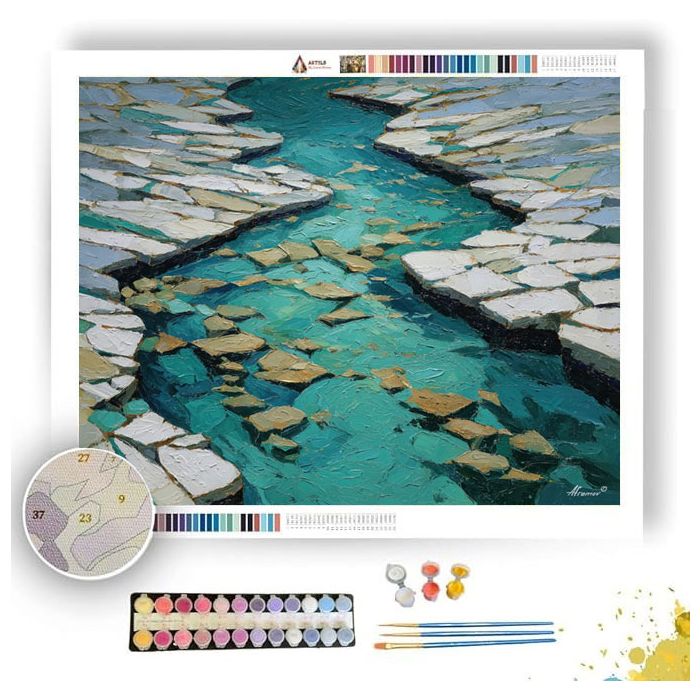 POLYGONAL RIVER BEND - Paint by Numbers Full Kit