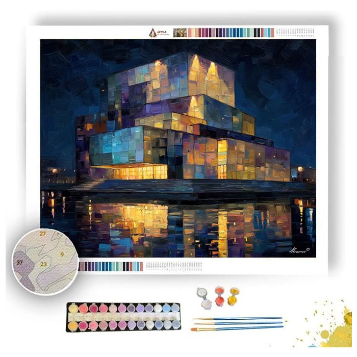 CUBIST OPERA HOUSE NIGHT - Paint by Numbers Full Kit