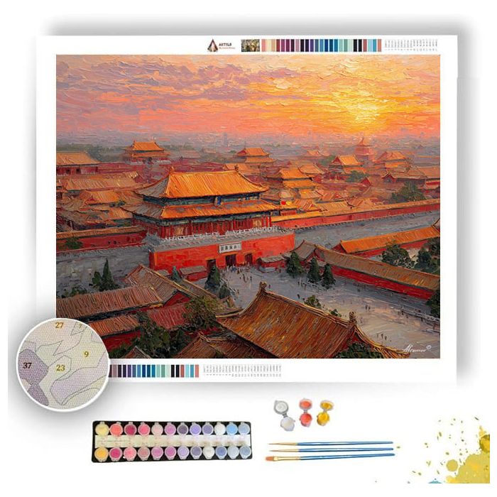 BEIJING FORBIDDEN CITY SUNSET - Paint by Numbers Full Kit