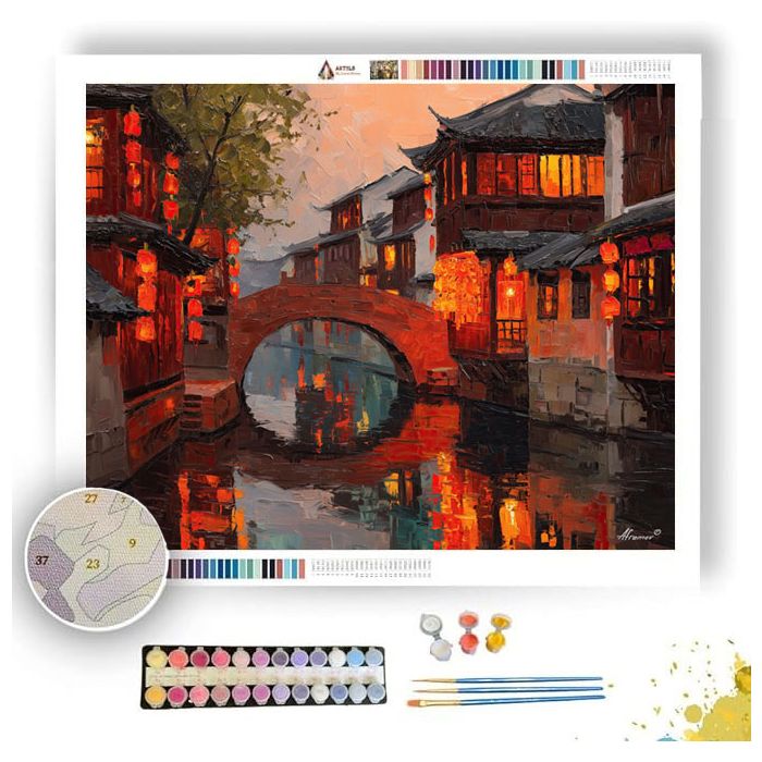 SHANGHAI OLD TOWN TEA QUARTER - Paint by Numbers Full Kit