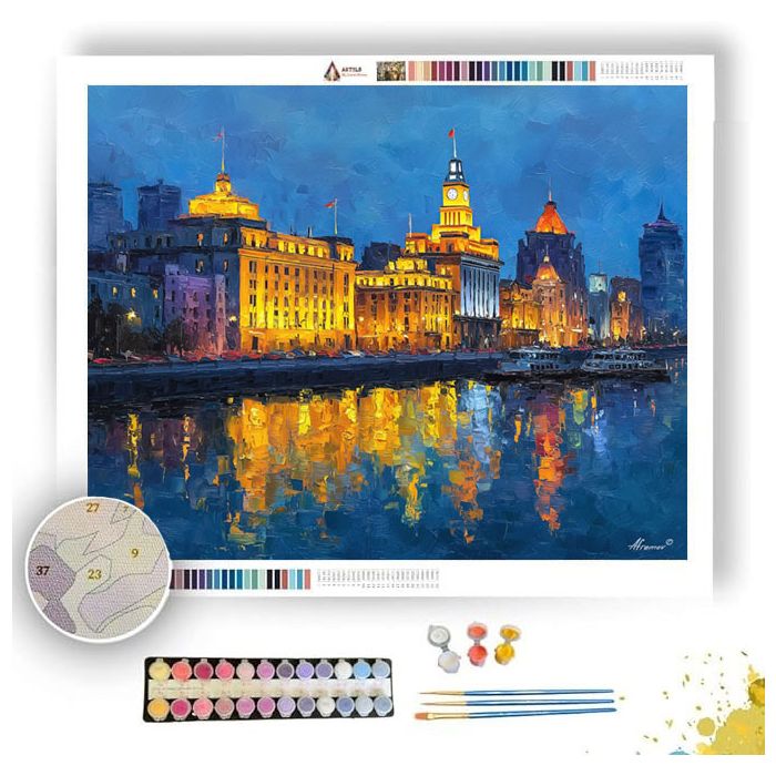 SHANGHAI BUND GOLDEN EVENING - Paint by Numbers Full Kit