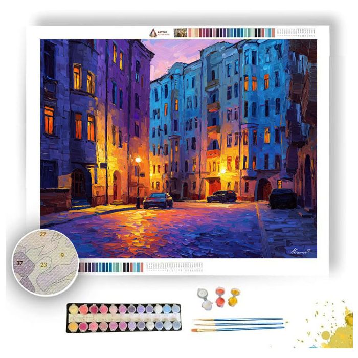 DALIAN RUSSIAN STREET EVENING - Paint by Numbers Full Kit
