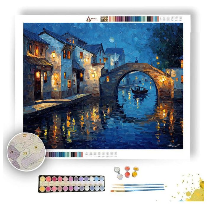 SUZHOU WATER TOWN LIGHTS - Paint by Numbers Full Kit