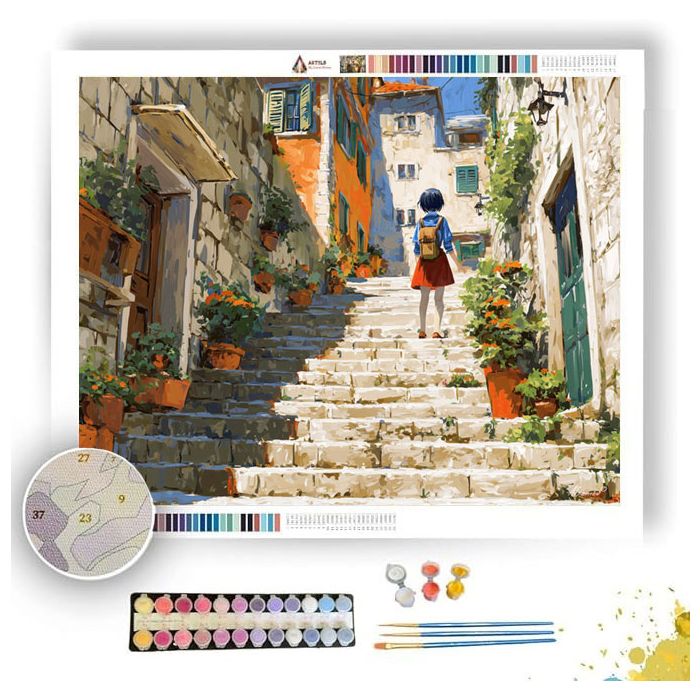 OLD TOWN STAIRS - Paint by Numbers Full Kit