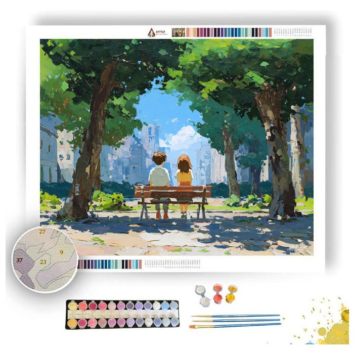 CITY PARK BENCH - Paint by Numbers Full Kit