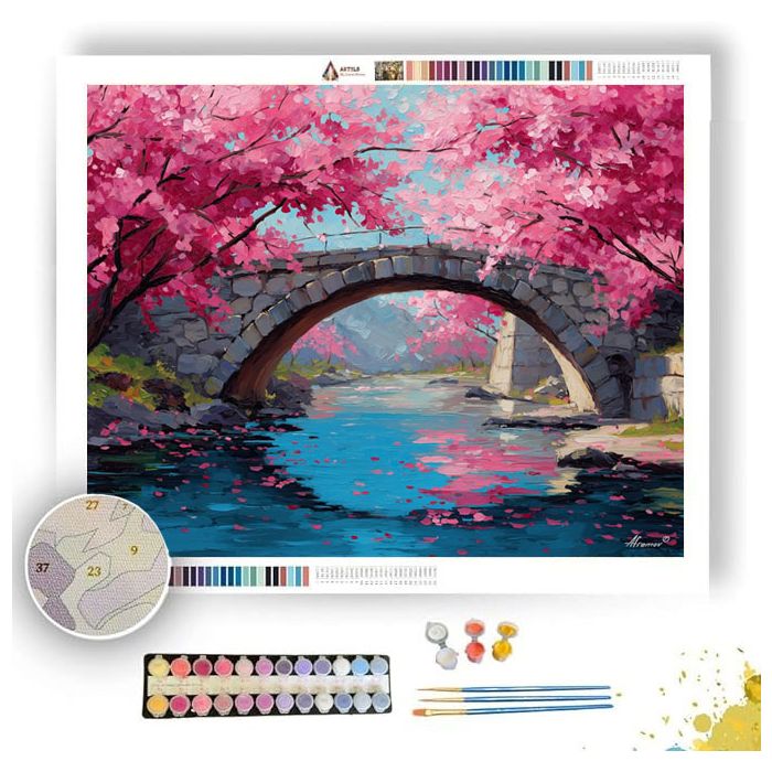 SPRING RIVER BRIDGE - Paint by Numbers Full Kit