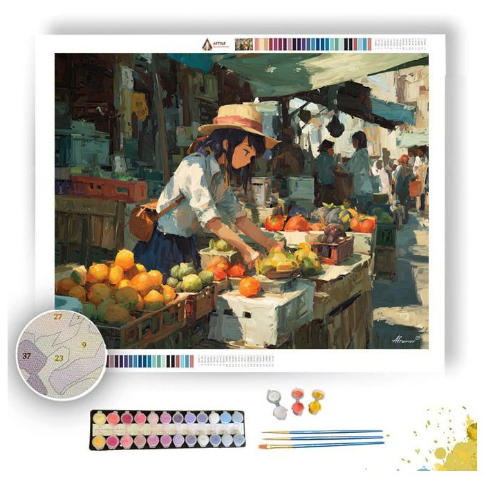 MORNING STREET MARKET - Paint by Numbers Full Kit