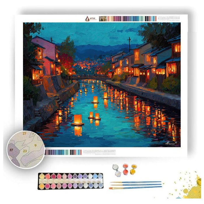 EVENING RIVER LANTERNS - Paint by Numbers Full Kit