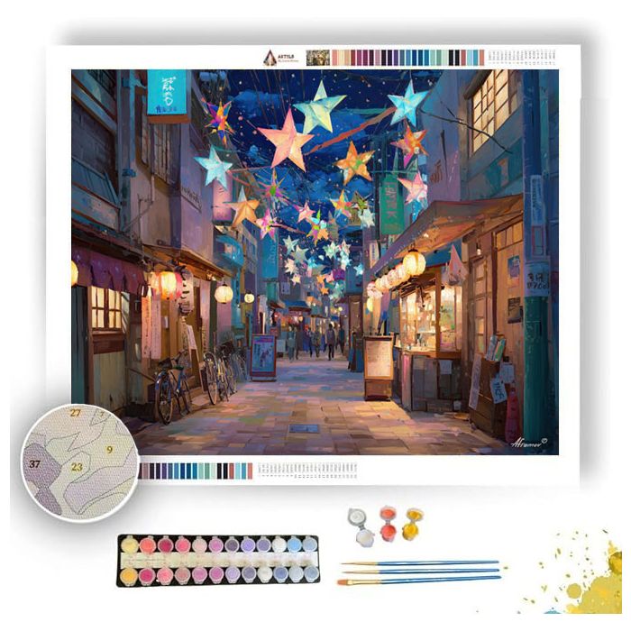 STAR FESTIVAL STREET - Paint by Numbers Full Kit