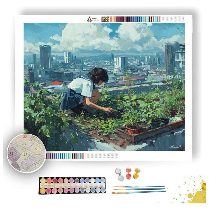 CITY ROOFTOP GARDEN - Paint by Numbers Full Kit