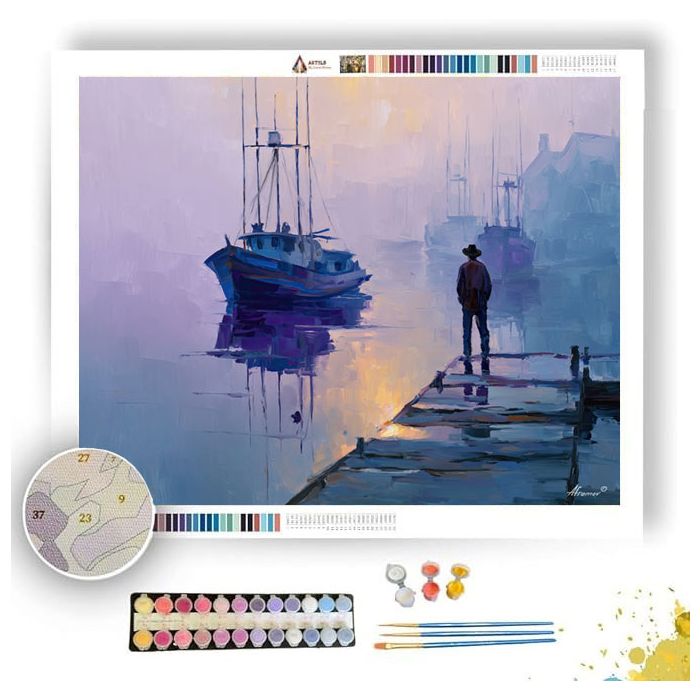 MISTY HARBOR MORNING - Paint by Numbers Full Kit