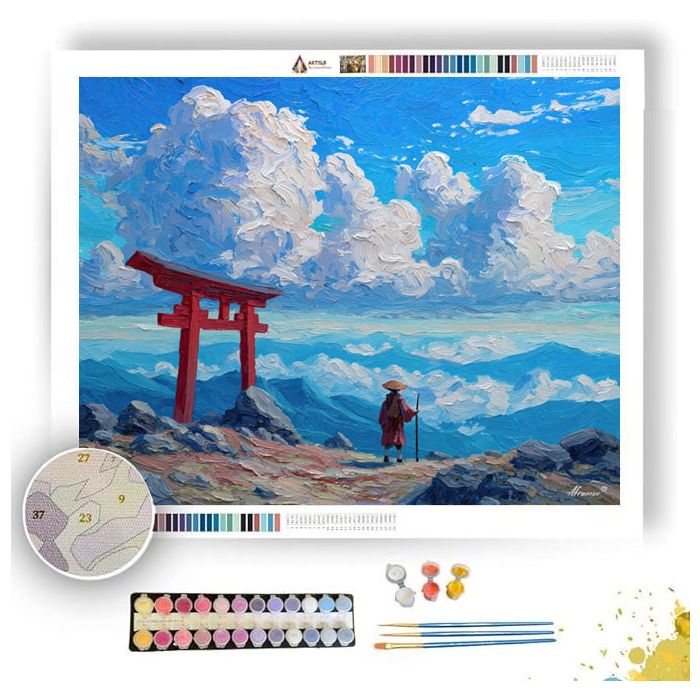 MOUNTAIN TEMPLE SKY - Paint by Numbers Full Kit
