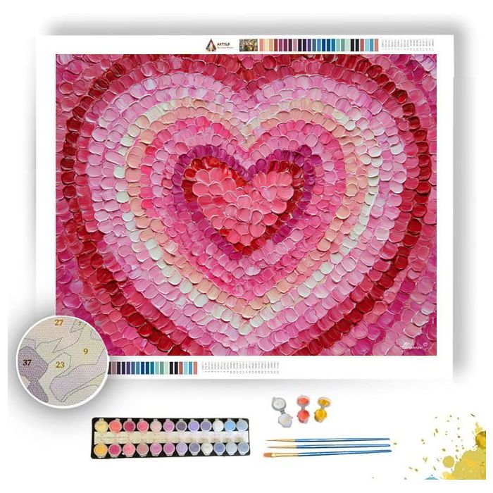 HEART BLOSSOM MANDALA - Paint by Numbers Full Kit