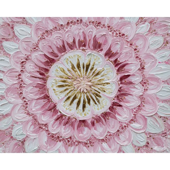water lily mandala, pink white petals, soft floral symmetry, calm water inspired pattern, pastel bloom mandala, peaceful botanical circle