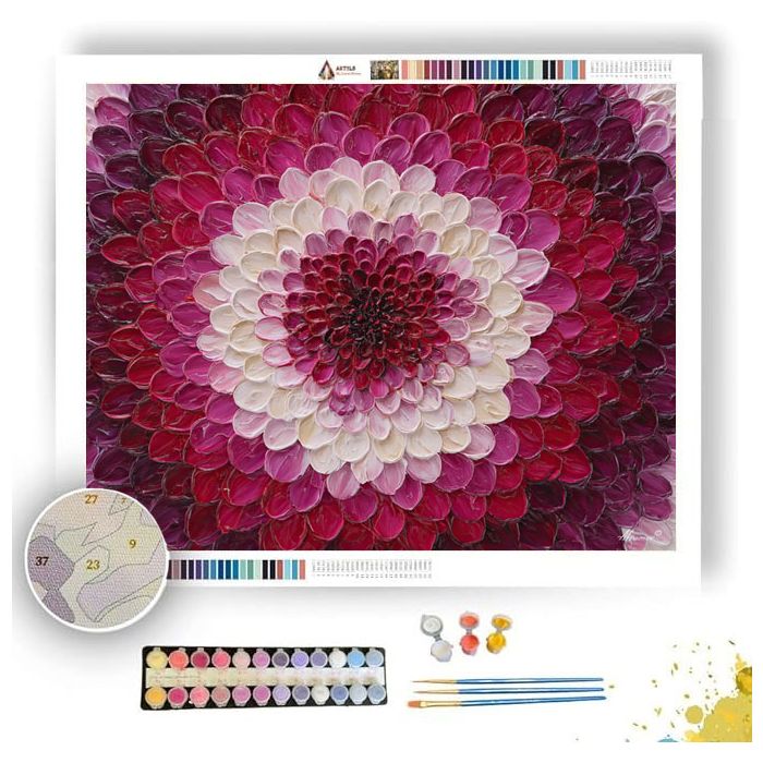 RUBY BLOOM MANDALA - Paint by Numbers Full Kit