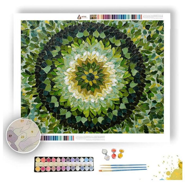 FOREST LEAF MANDALA - Paint by Numbers Full Kit