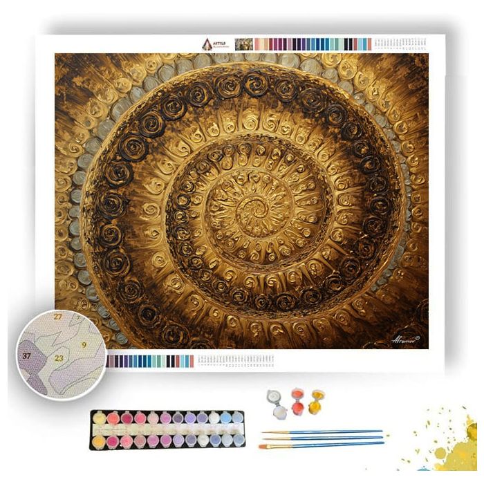GOLDEN SPIRAL MANDALA - Paint by Numbers Full Kit