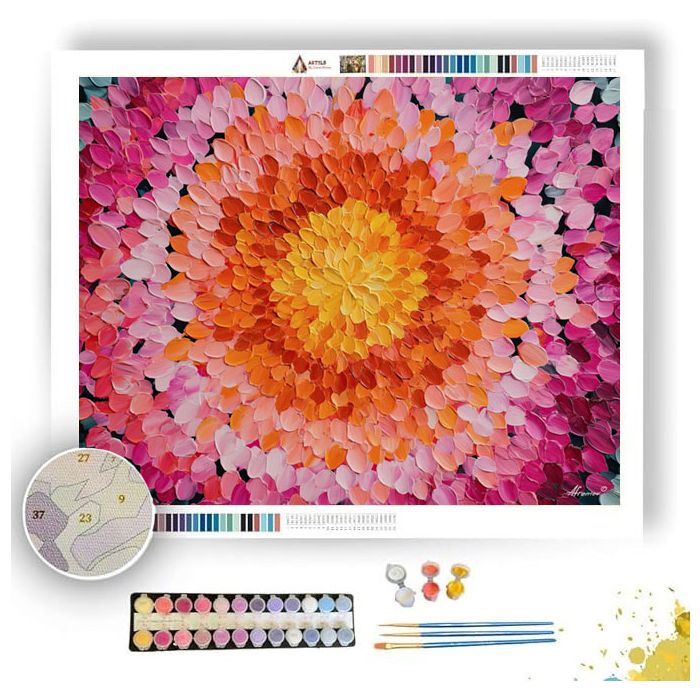 SUNSET BLOOM MANDALA - Paint by Numbers Full Kit