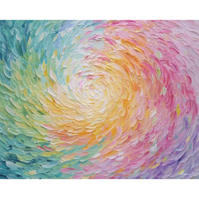 wind mandala, swirling pastel colors, airy geometric pattern, soft breeze motif, circular wind shapes, pastel palette design, spiritual air mandala, flowing pattern art