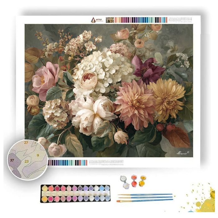 RETRO FLORAL - Paint by Numbers Full Kit