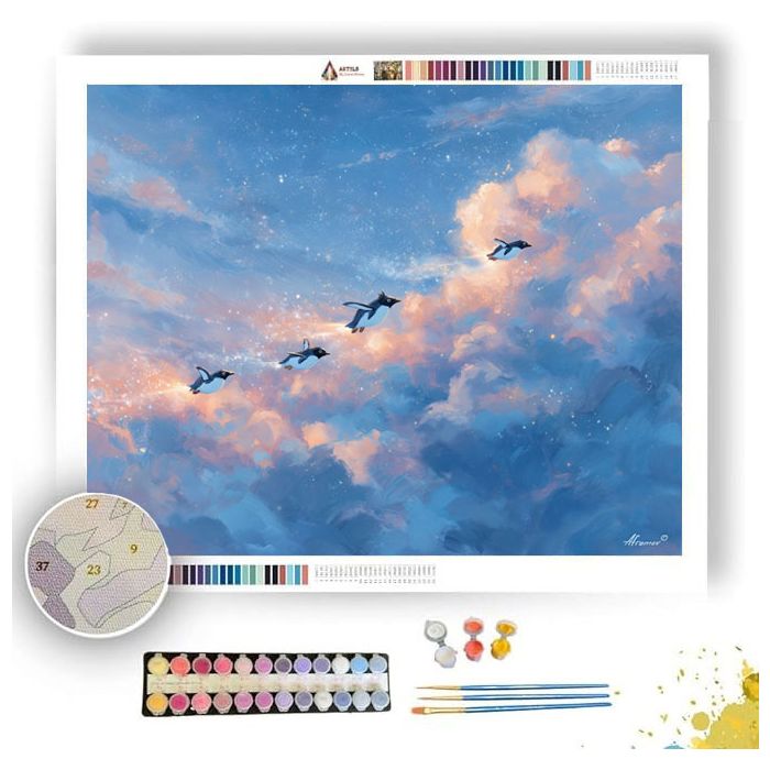 SKY PENGUINS - Paint by Numbers Full Kit