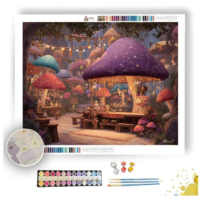 MUSHROOM MARKET - Paint by Numbers Full Kit