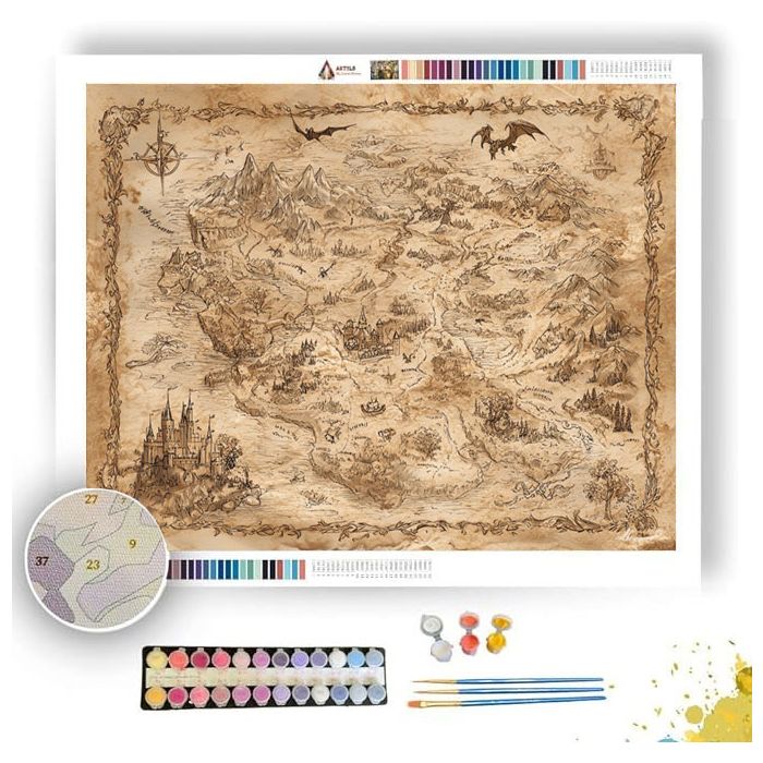 FADED FAIRYTALE MAP - Paint by Numbers Full Kit