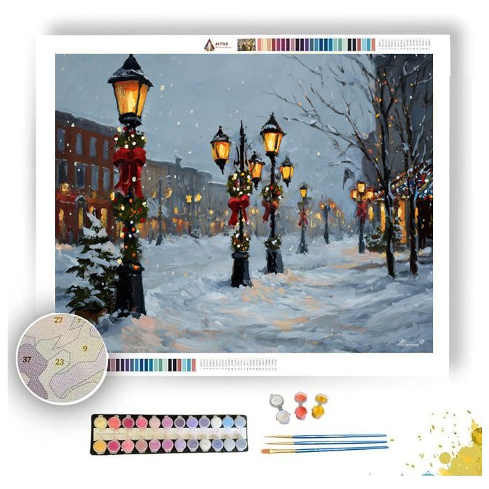 MERRY STREETLIGHTS - Paint by Numbers Full Kit