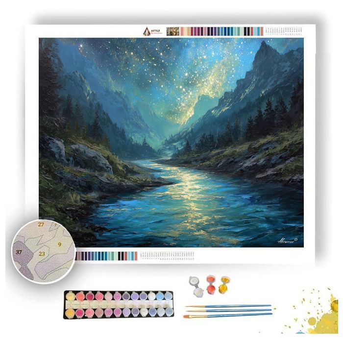 GLITTERING RIVER - Paint by Numbers Full Kit