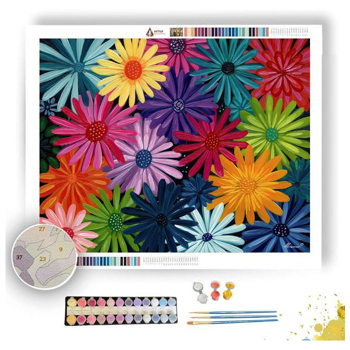 DOODLE FLOWER BURST - Paint by Numbers Full Kit