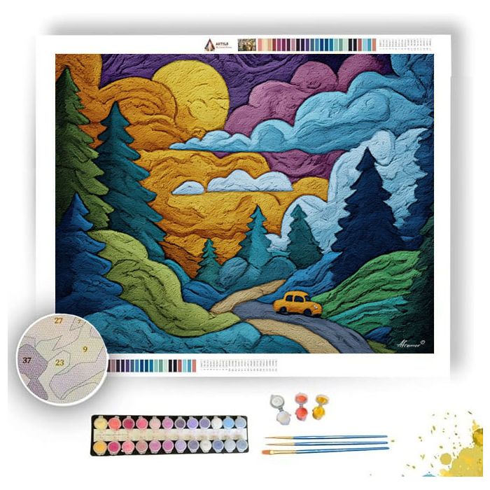 DOODLE ROAD TRIP - Paint by Numbers Full Kit