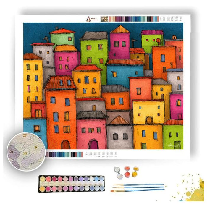 DOODLE CITY BLOCKS - Paint by Numbers Full Kit