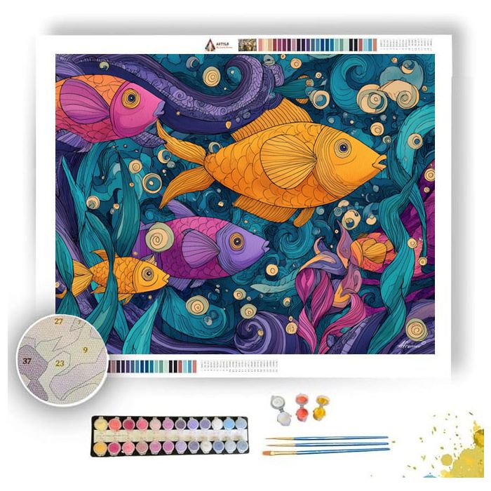 DOODLE UNDERWATER WORLD - Paint by Numbers Full Kit