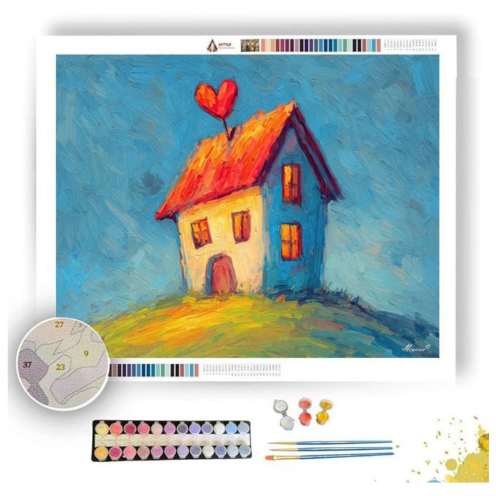 DOODLE HAPPY HOUSE - Paint by Numbers Full Kit