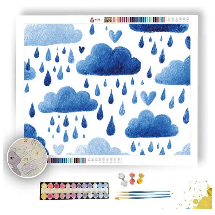 DOODLE RAIN DROPS - Paint by Numbers Full Kit