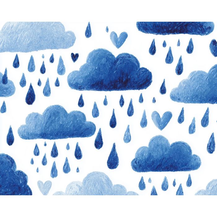 doodle raindrops, blue drop shapes, cloud doodle, cute rain design, whimsical weather art, playful rain illustration, hand-drawn water shapes