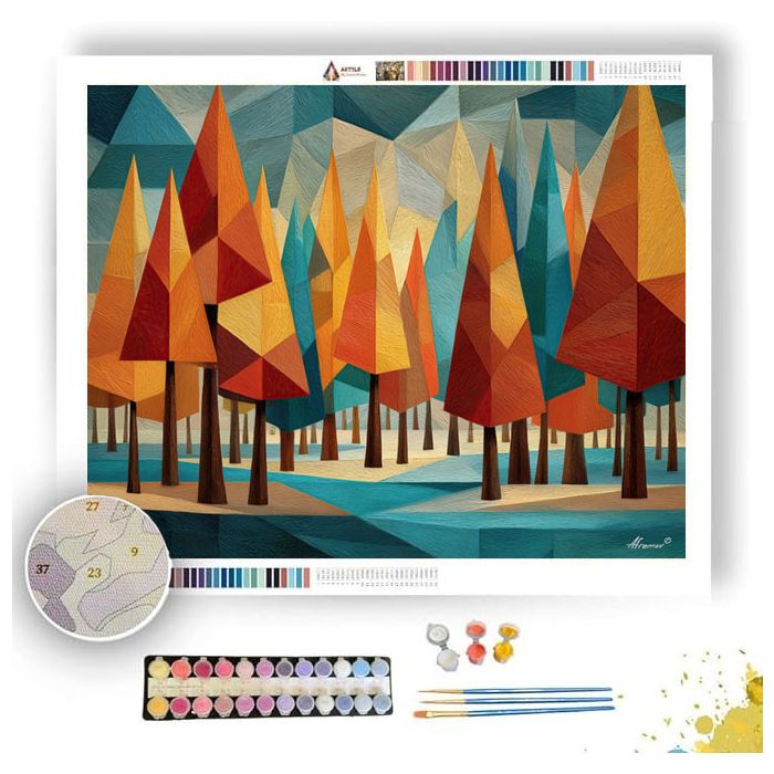 GEOMETRIC FOREST - Paint by Numbers Full Kit