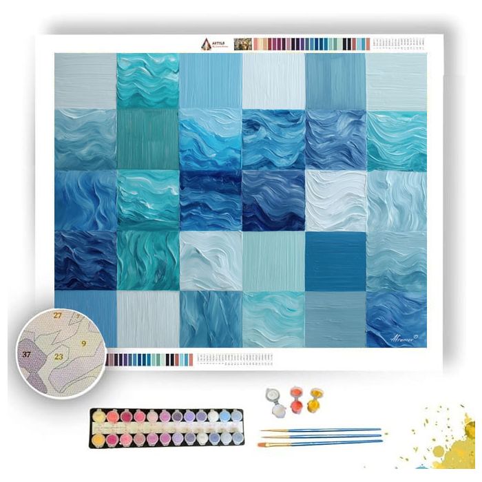 MODERN WAVE GRID - Paint by Numbers Full Kit