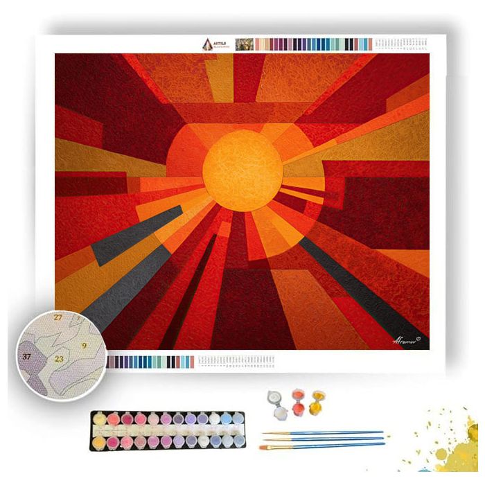 MODERN SUN ABSTRACT - Paint by Numbers Full Kit