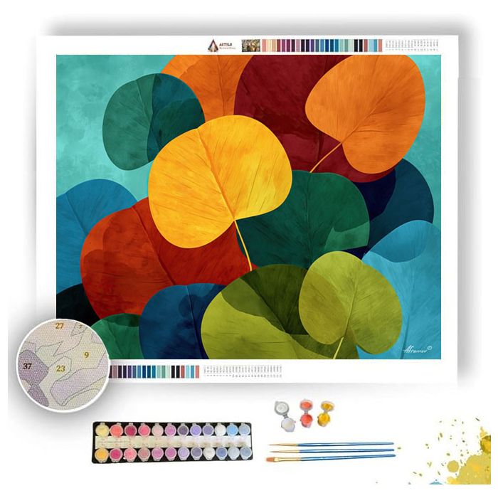 MODERN LEAF SHAPES - Paint by Numbers Full Kit