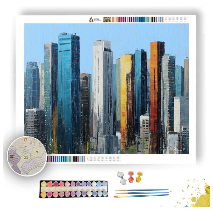 MODERN CITY SHAPES - Paint by Numbers Full Kit