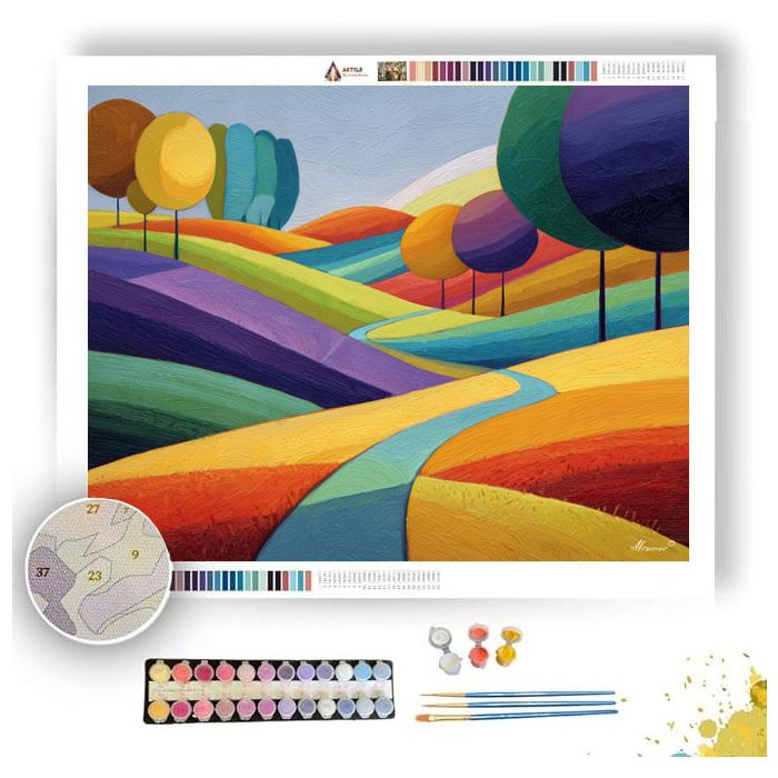 BRIGHT MODERN HILLS - Paint by Numbers Full Kit