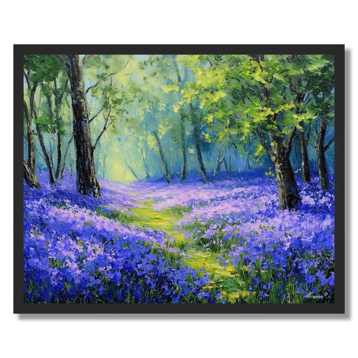BLUEBELLS IN THE CLEARING - FRAMED